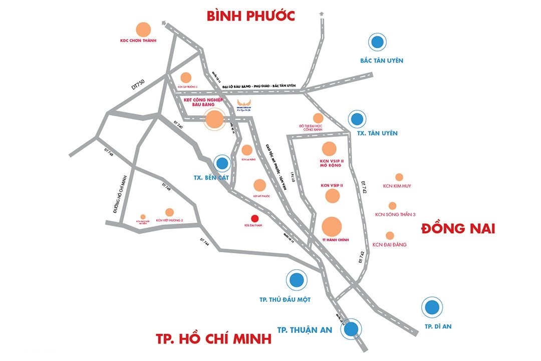 Tổng quan đường tạo động lực Bắc Tân Uyên - Phú Giáo - Bàu Bàng
