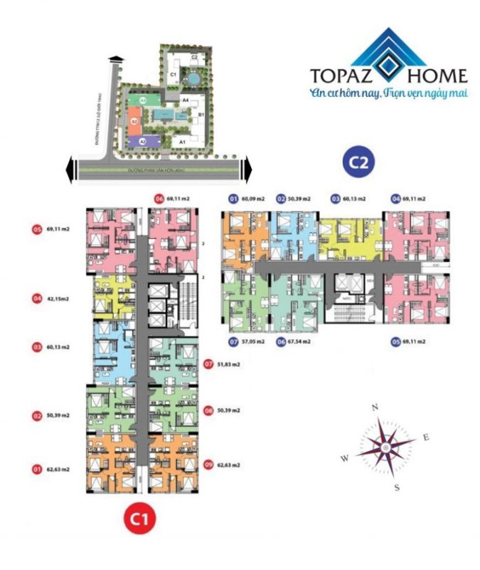 Mặt bằng tổng thể dự án chung cư Topaz Home