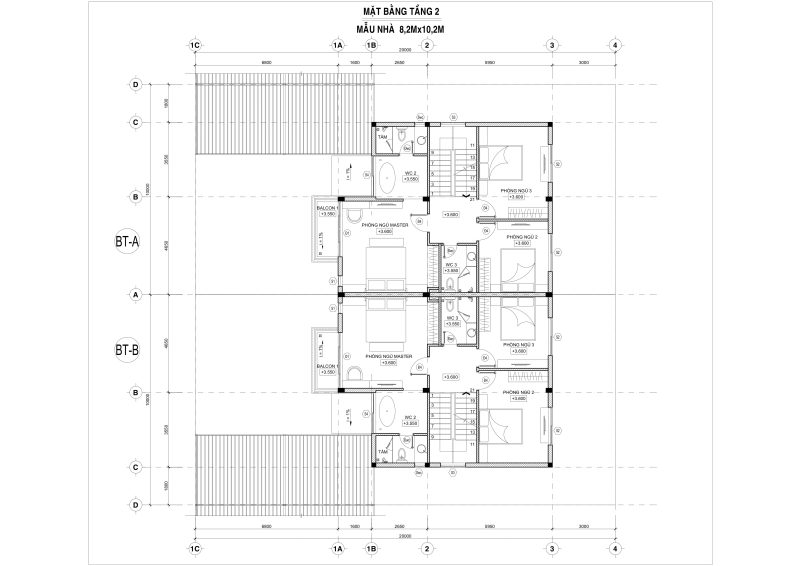 Sơ đồ mặt bằng biệt thự Phúc An Ashita