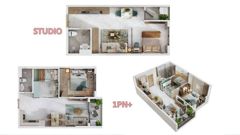 Layout căn hộ 1 PN The Win City